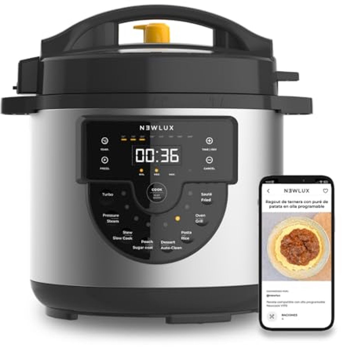 Programmeerbare Elektrische Slowcooker 6L - Multifunctionele Keukenapparaat met 15 Functies
