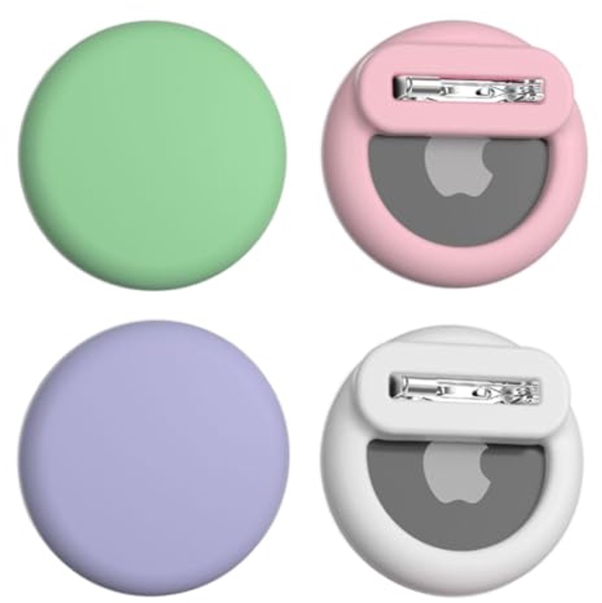 Image of 4-pack AirTag-houder voor kinderen en huisdieren - veilige siliconen hoes voor rugzak en bagage
