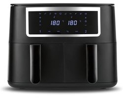 Dubbele airfryer - Dubbele Heteluchtfriteuse 2x4 Liter met Touchscreen, Synchro-kookzones, 10 Programma's, 2600W, Vetarm Frituren, Airfryer XXL voor Gezinnen