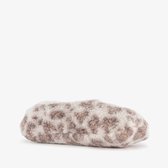Thu!s dames ballerina sloffen met panterprint beige - Maat 37/38 - Pantoffels