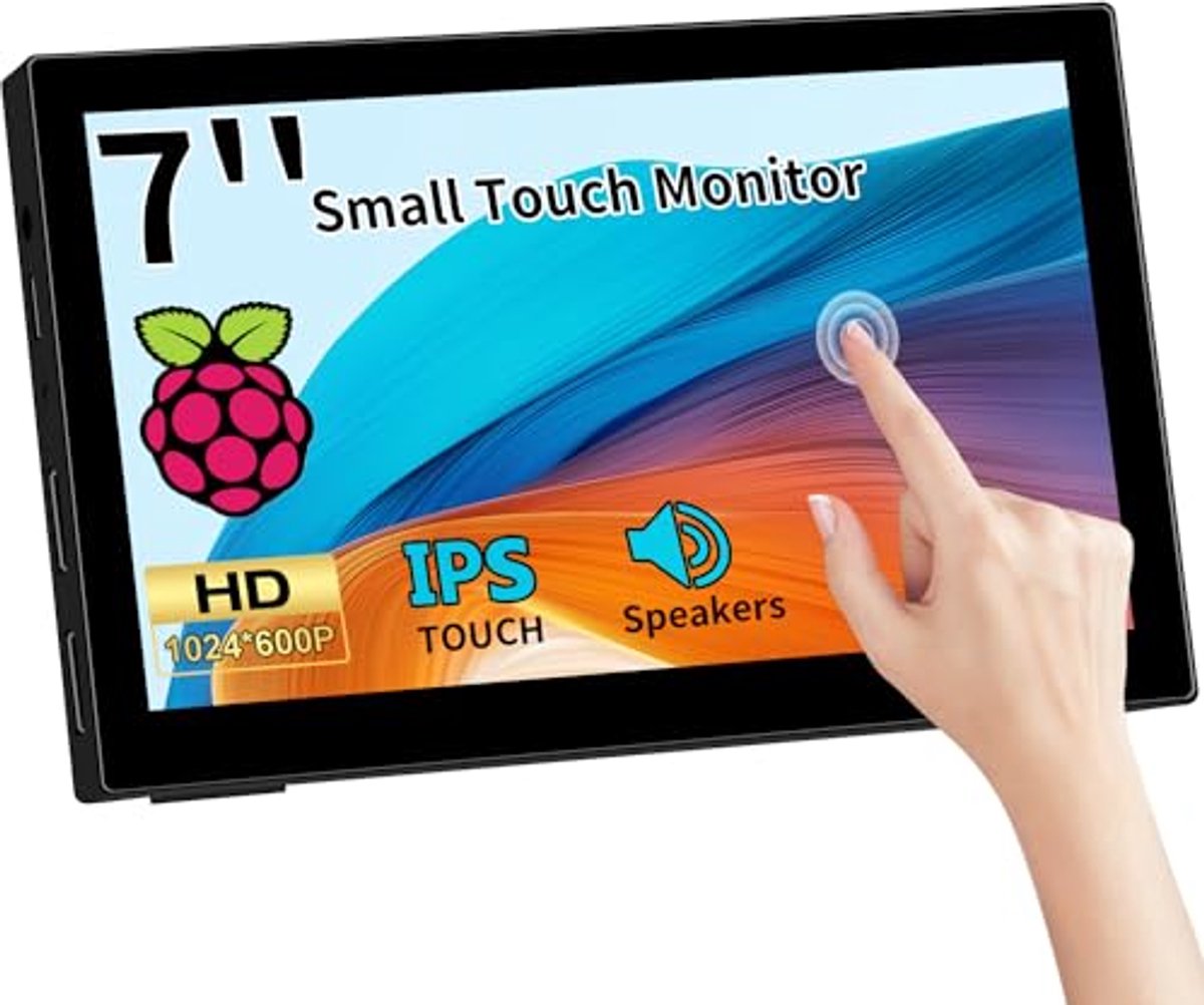 Klein 7 Inch Touchscreen Monitor met 1024x600 Resolutie en Dual HDMI-ingangen