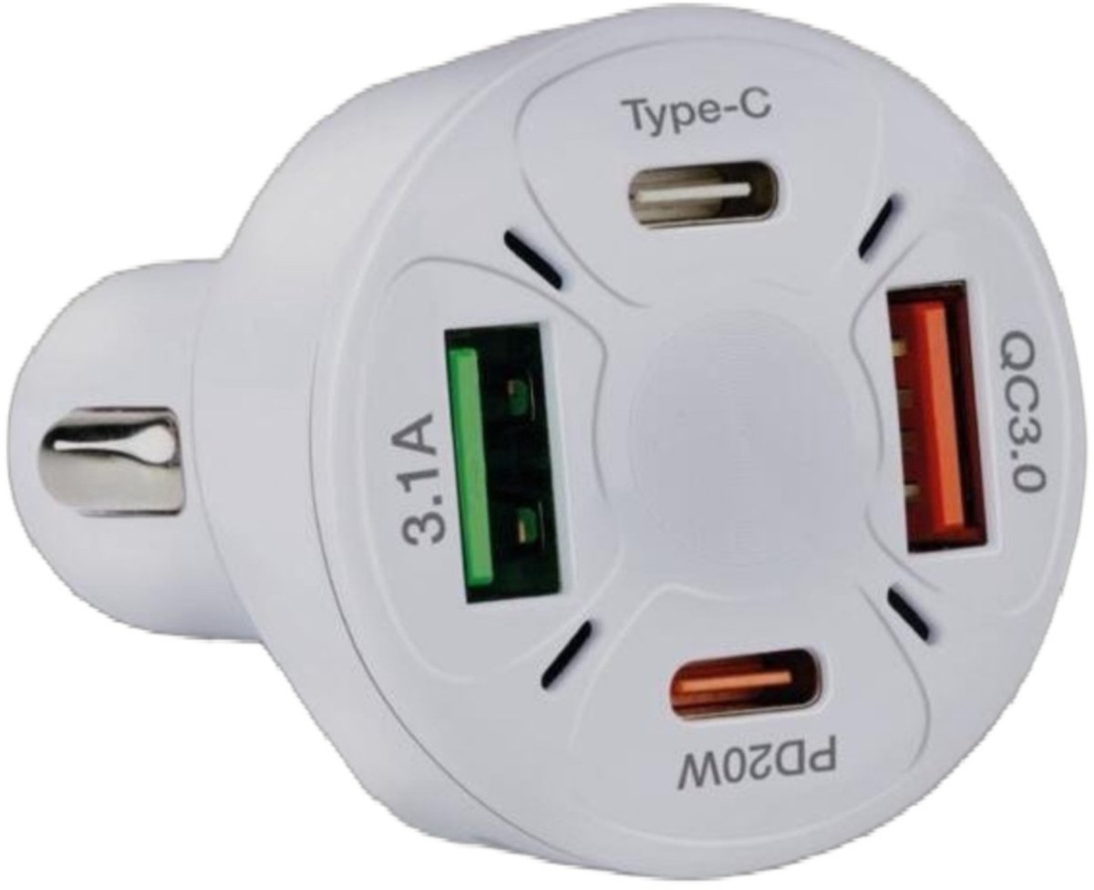 All Ride - USB socket 4 in 1 with PD - Autotoebehoren - kunststof - wit