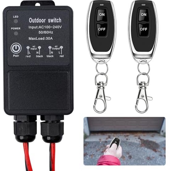 Wireless Remote Control Switch with Remote Control, Waterproof, 240V ...