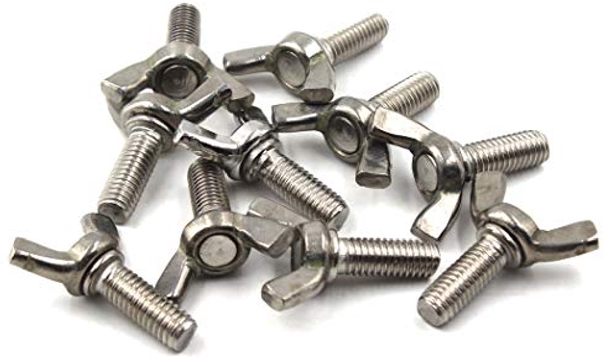 304 Stainless Steel Wing Bolt Set M3x16 Hand Twist Screw Butterfly Screw Sets 30PCS