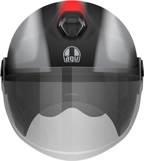 AGV Eteres Levanto Zwart Zilver Rood Jethelm - Maat M - Helm