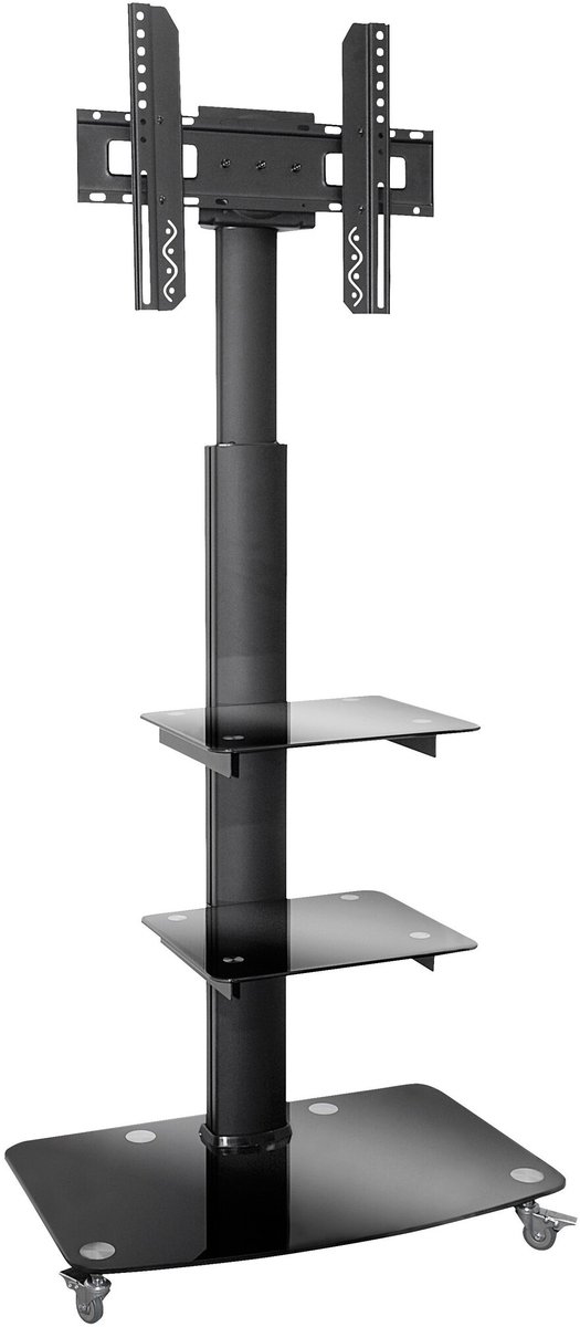 My Wall premium verrijdbare vloerstandaard met 2 planken voor schermen tot 70 inch / zwart
