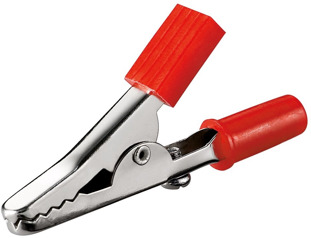 Krokodillenklem 45 mm met schroef / rood