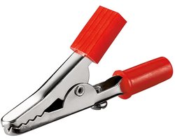Krokodillenklem 45 mm met schroef / rood