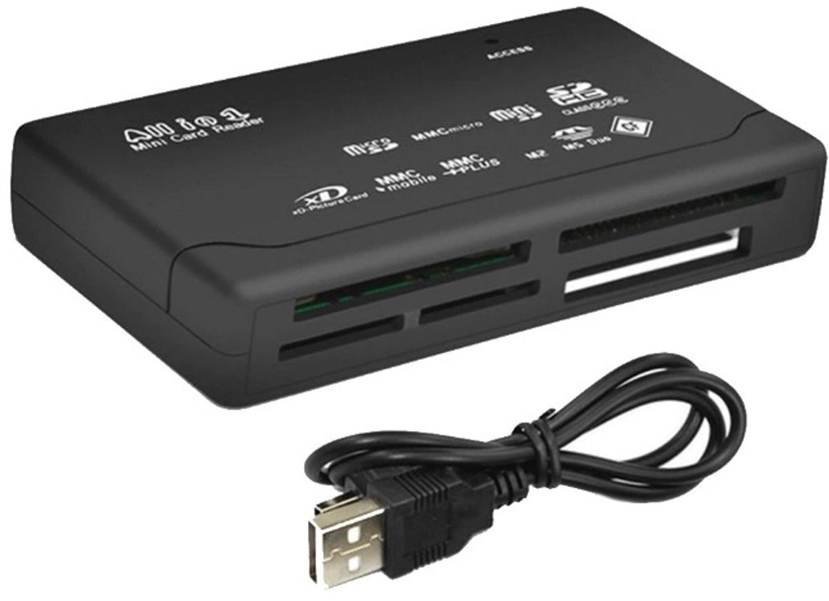 USB Cardreader all-in-one met USB-A connector en 6 kaartsleuven - USB2.0