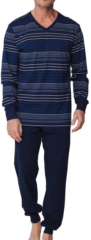 Pastunette Pyjama - Katoen - Donkerblauw - Gestreept - Maat S