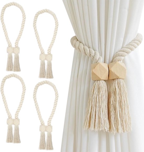 Elegante U-vormige Gordijnhouders voor Muurmontage - Set van 2 in Wit
