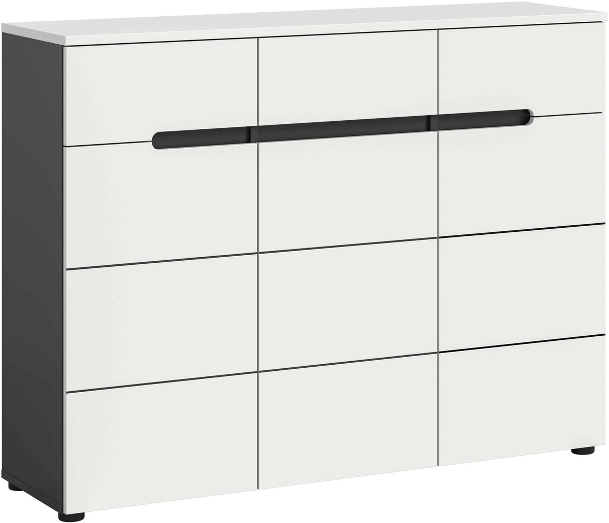Furnilux Canu schoenenkast wit NB basaltgrijs NB - 37x120x94cm