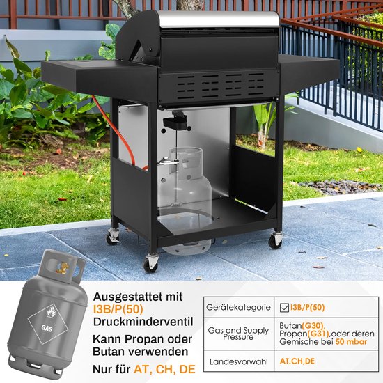 Betaalbare Goederen® gas bbq - buitenkeuken - zwart - Barbecue - barbeque - barbecues - gas - familie - eten gezelligheid — afbeelding 5