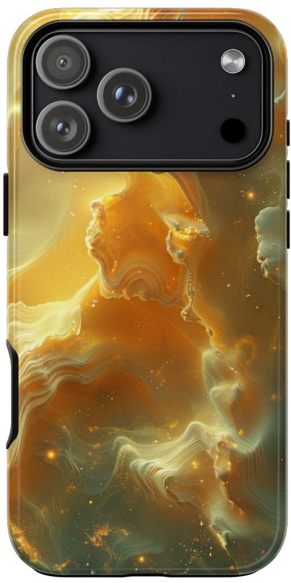 Gouden Nebula Abstract Design – Telefoonhoesje Geschikt voor iPhone 17 Pro Max