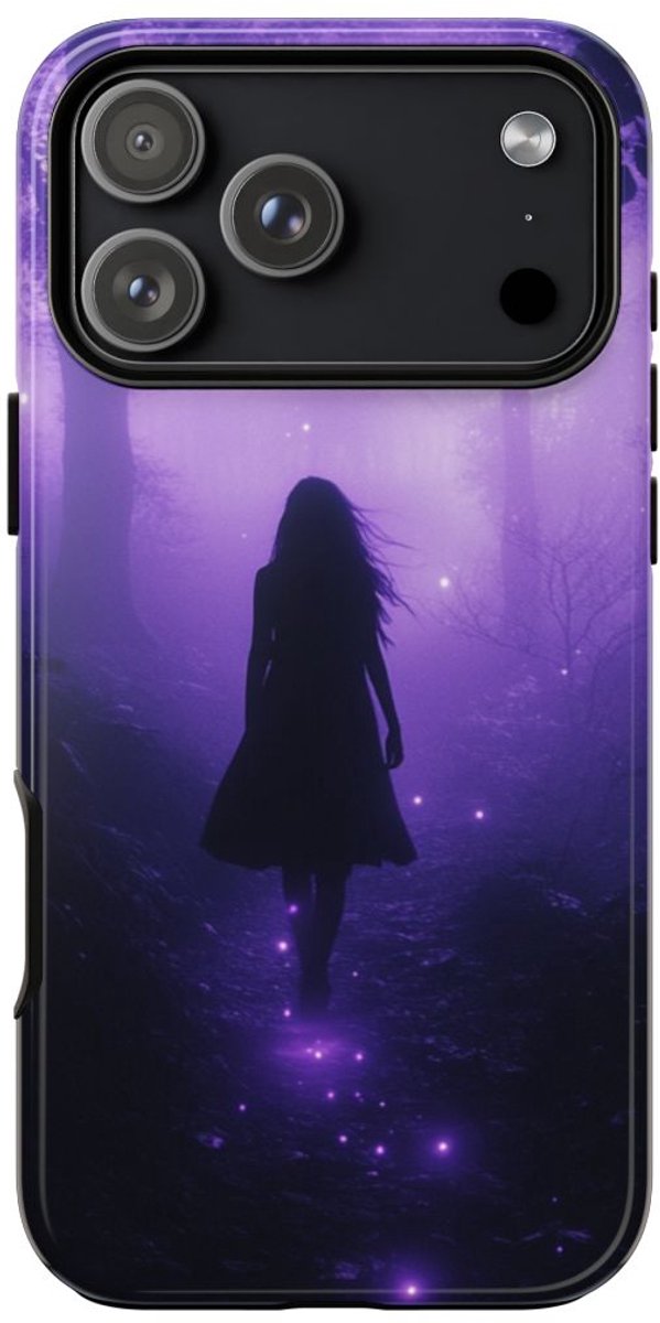 Silhouet in Gloeiend Paars Bos – Telefoonhoesje Geschikt voor iPhone 17 Pro Max