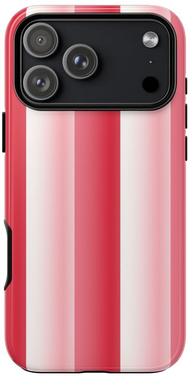 Rood-Wit Gestreept Patroon – Telefoonhoesje Geschikt voor iPhone 17 Pro Max