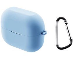 Telestore - hoesje geschikt voor Samsung Galaxy Buds3 FE / Buds 3 / 3 Pro soft case cover - licht blauw - TPU hoesje Beschermhoes - Samsung Galaxy Buds3 FE / Buds 3 / 3 Pro Cover - Buds3 hoesje - gel hoesje met sleutelhanger