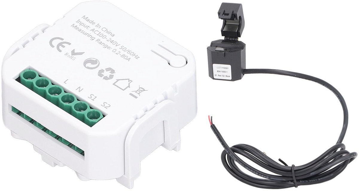 Smart Energy Meter, WiFi Energy Monitor for Home with Clamp Sensor and APP Control, Single Phase Power Meter Real Time Monitor for Electricity Consumption Voltmeter for Smart