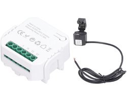Slimme energiemeter, WiFi energiemonitor voor thuis met klem-sensor en APP-besturing, enkel-fase energiemeter real-time monitor voor elektriciteitsverbruik voltmeter voor slim