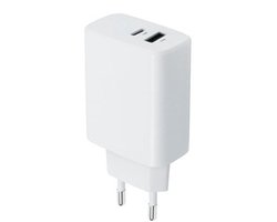 OneOne 25W super snellader met 2 poorten. Witte oplader met USB C en USB A. PD en Quick Charge lader adapter past op Redmi Note 14 Pro, Note 14 Pro +, Turbo 4, Pad 6S Pro, Pad Pro 5G, Pad Pro, K70 Ultra, K80, K80 Pro, Xiaomi