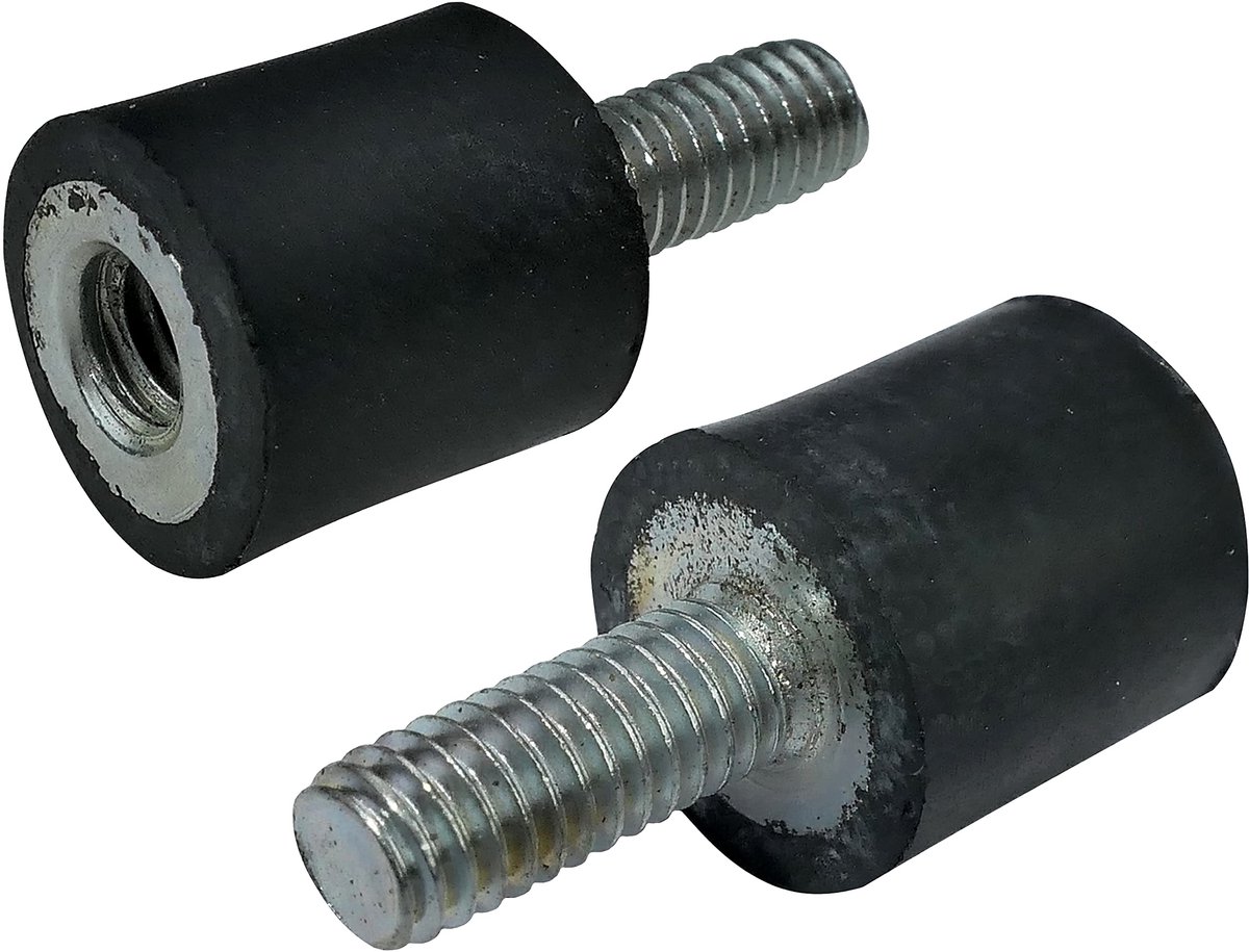 C51292 - Set van 2 trillingsdempers - M4 schroefdraad - Ã˜10mm/H:10mm - Shore hardheid 70 Â±5 - rubber en staal - belasting 77N