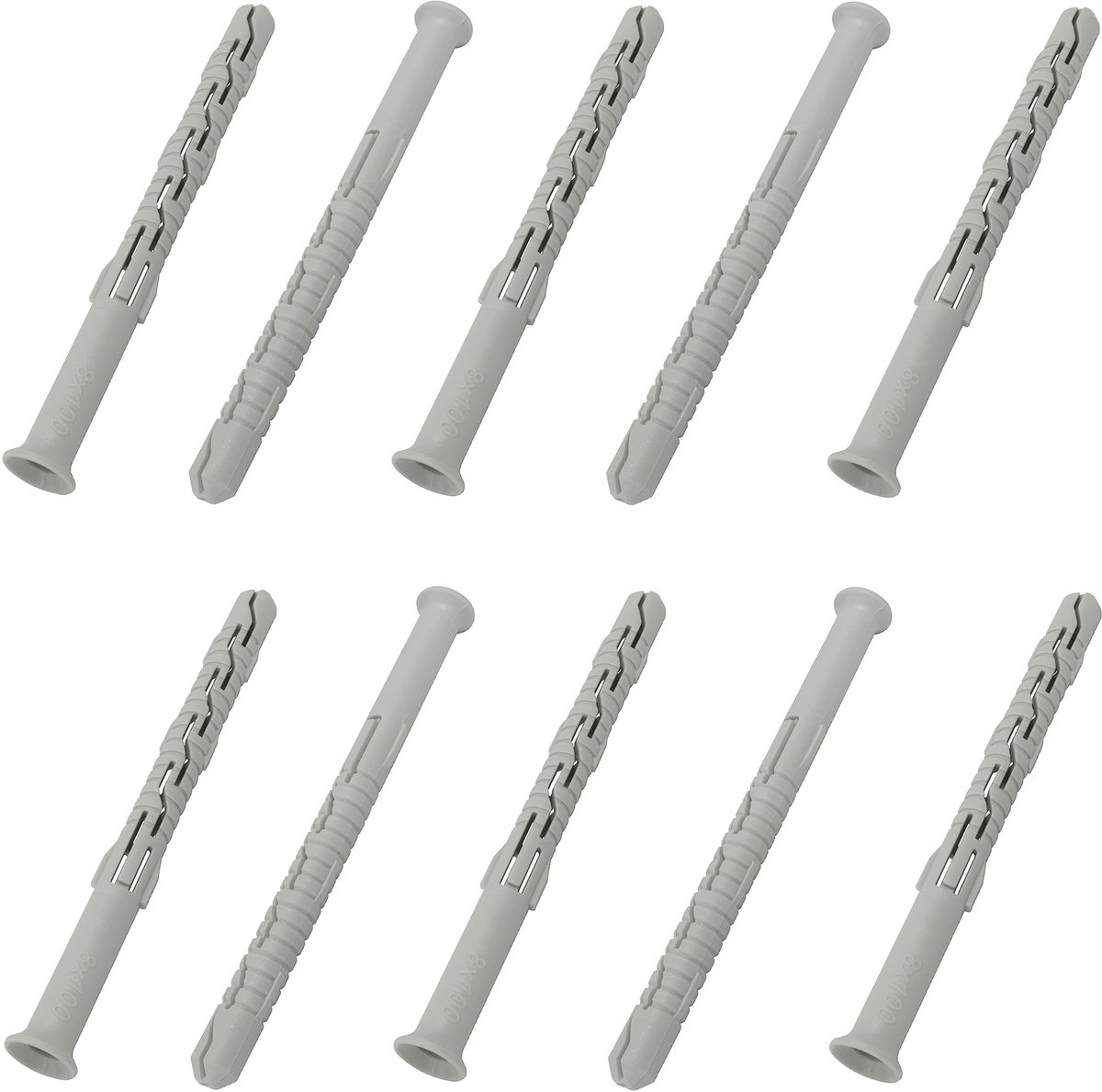 C67079 - Set van 10 universele pluggen Ã˜ 8 x 100 mm - polyamide - met gefaseerde flens