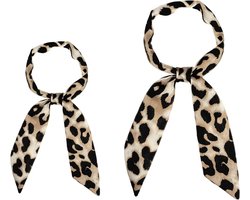 Dames Dunne Sjaal Luipaard Bedrukt - Set van 2 - Halsdoek Lang - Trendy Accessoires