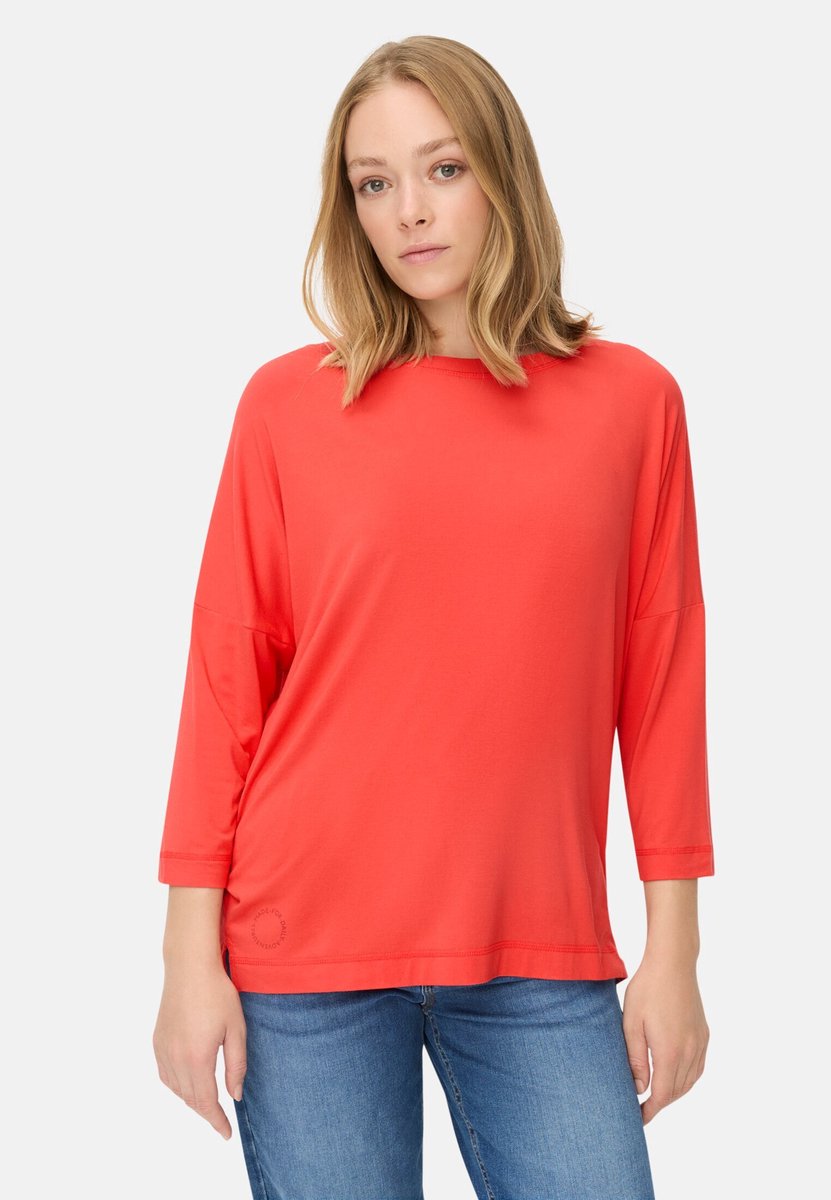 camel active Shirt met lange mouwen en ronde hals - Maat womenswear-3XL - Vlamrood
