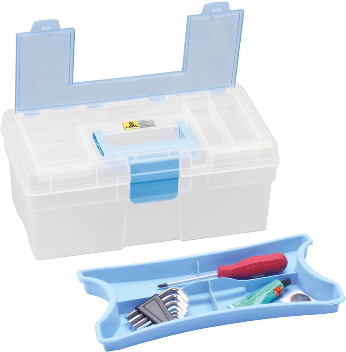 allit opbergkoffer McPlus Clear 12.5, PP, blauw
