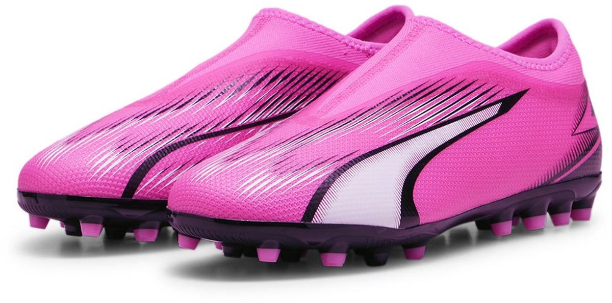 Roze Puma Ultra Match ll MG voetbalschoenen, lichtgewicht mesh met GripControl voor stabiliteit en balgevoel, maat EU 28 1/2.