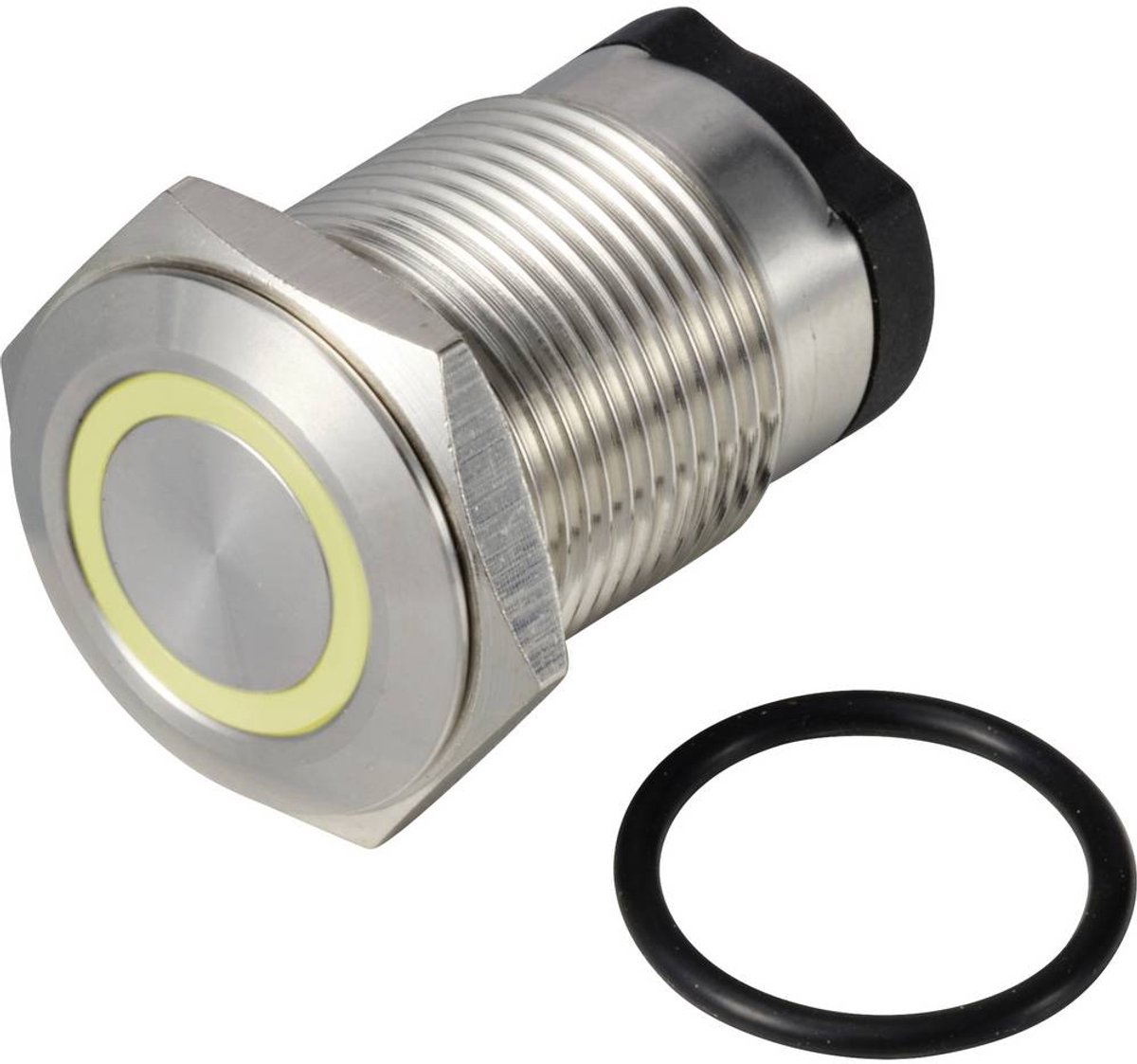 TRU COMPONENTS TC-13224172 ONPOW6316F-10ZE/Q/Y/12V/S Druktoets 36 V DC/AC 2 A 1x uit/(aan) Continu Geel IP65 1 stuk(s)