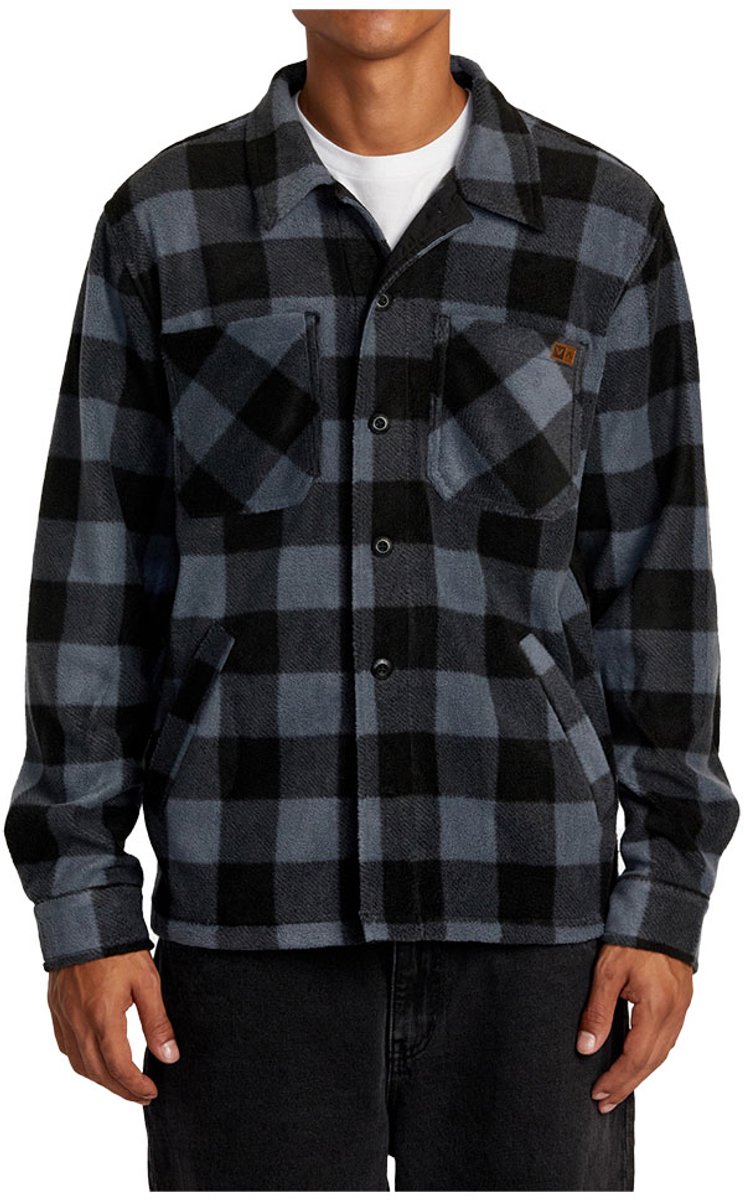 Rvca Yukon Hi Pile Overshirt Blauw L Man