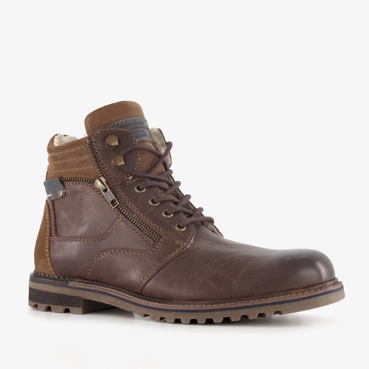 Van Beers leren heren veterboots bruin - Maat 41