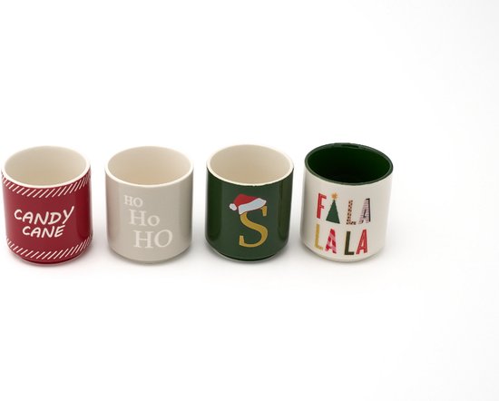 Lot De 4 Mugs De Noël 25cl - Tasses Collection Noël, Multicolores, Occasion Très Bon état