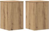 vidaXL - Plantenstandaards - 2 - st - 30x30x50 - cm - hout - artisanaal - eiken