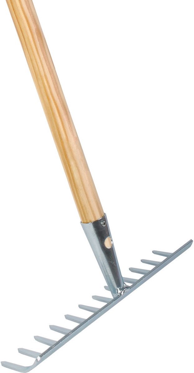 Tuinhark - verzinkt metaal - 12 tanden - 30 cm - inclusief steel 130 cm van Merkloos	 — afbeelding 3