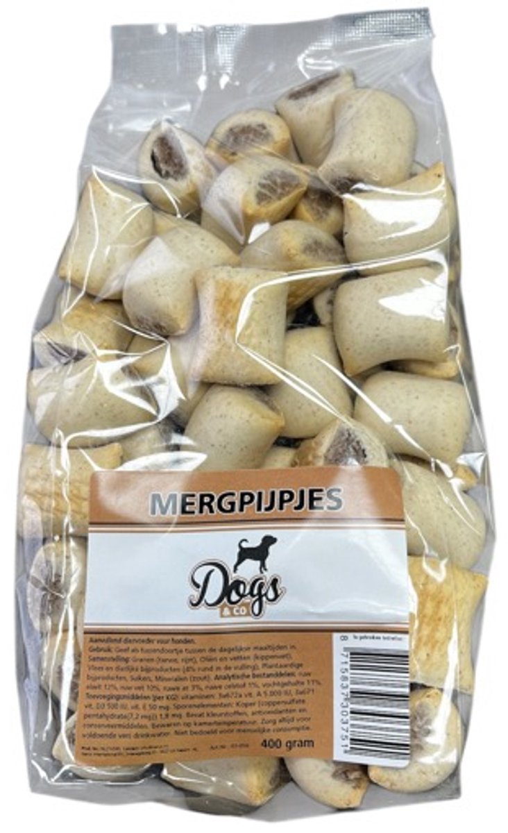 Multipack Mergpijpjes zak 2x 400gram - Hondenkoekjes - Hondensnacks