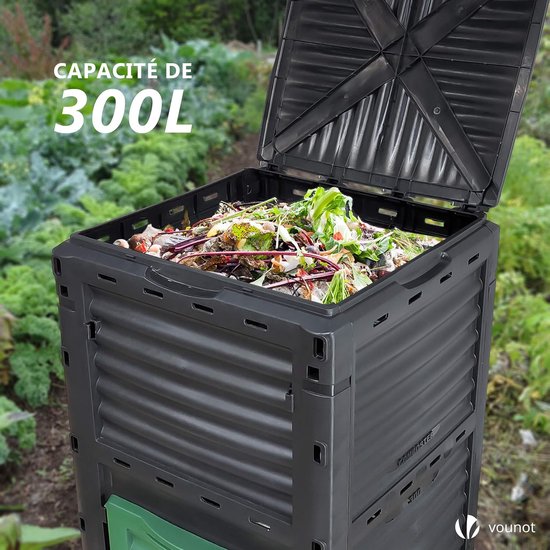 Compostbak - 300L - Groen en Zwart - Polypropyleen | bol