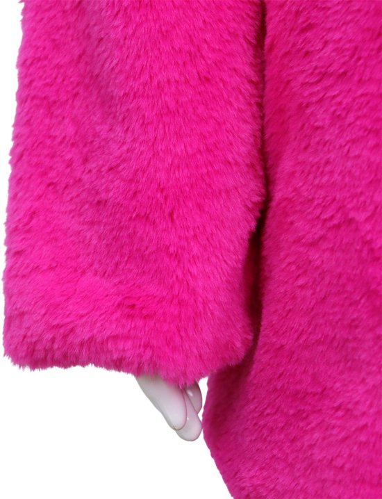 Manteau en fausse fourrure rose Joya Kids pour Adultes | Manteau de Bont pour femme | Mauvais manteau de fourrure de proxénète | Chaud et doublé | Avec Boutons-pressoirs et poches | Déguisements | Costume d'Halloween et de Carnaval | Taille L