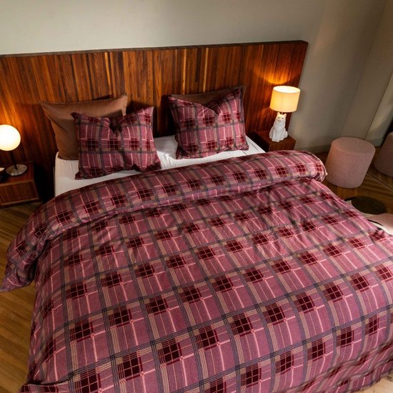 Kayori Betsu Dekbedovertrek Flanel - 240x200-220 +2 slopen - Superzacht & Isolerend - Lits-jumeaux - Rood van Kayori — afbeelding 5