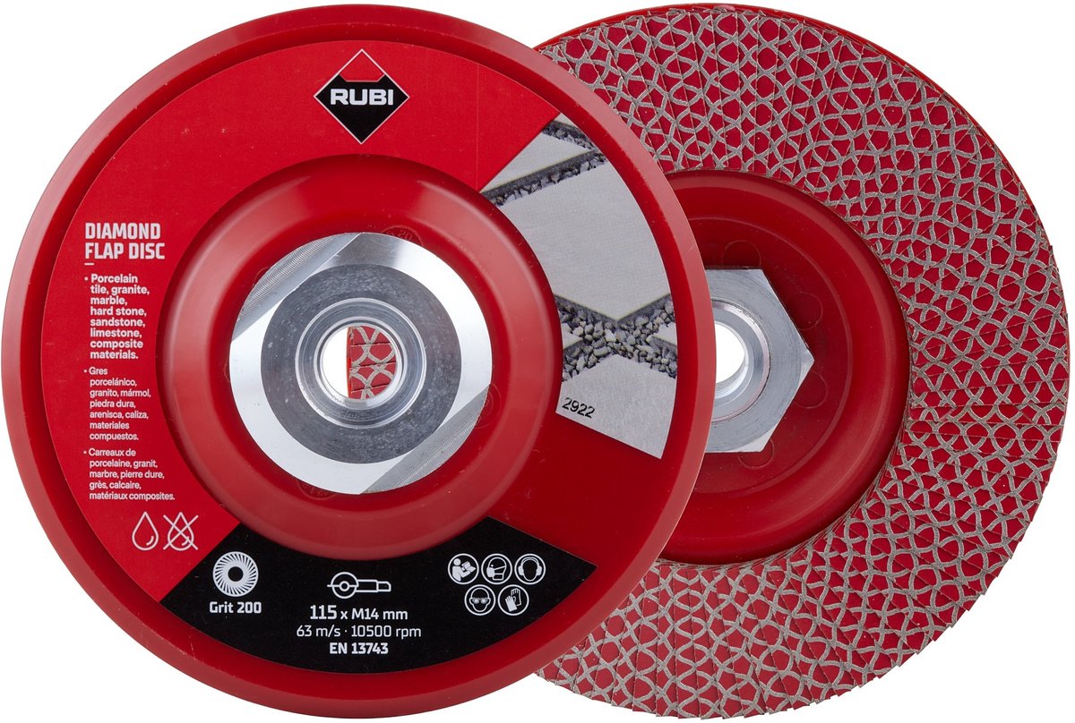 Rubi Flap Disc Diamant Lamellenschijf 125 mm Korrel 200