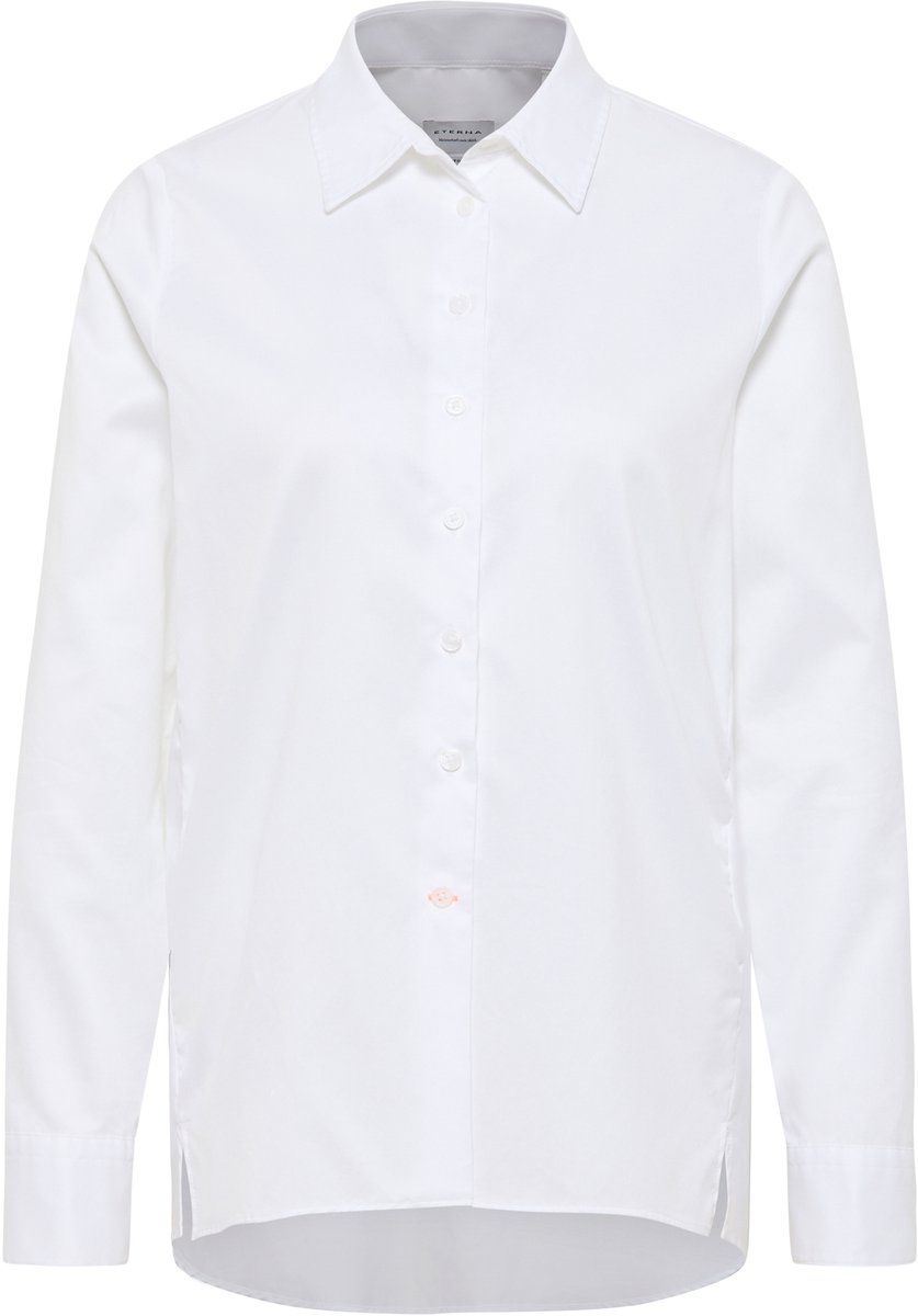ETERNA 1863 dames blouse A-lijn - twill satijnbinding - wit
