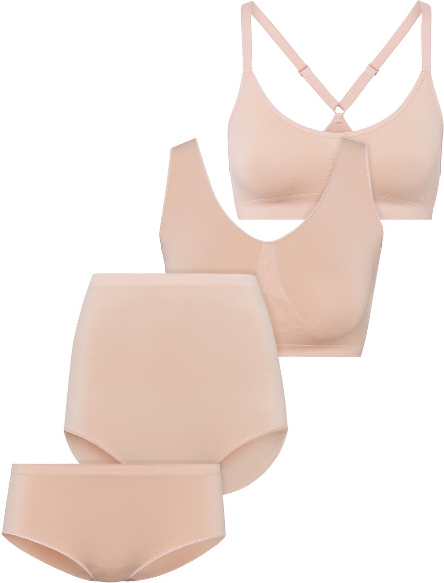 Geschenkset Comfee Pure Met crop top, bralette, tailleslip & panty – alles in één doos