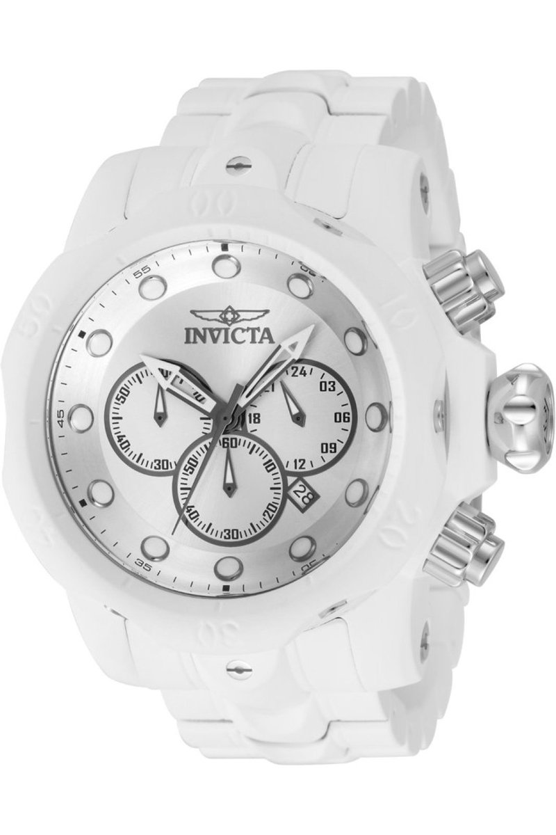 Invicta Venom 48224 Heren Horloge - Waterdicht - Analoog - Quartz Uurwerk - Roestvrij Staal met zilveren Wijzerplaat - 54mm