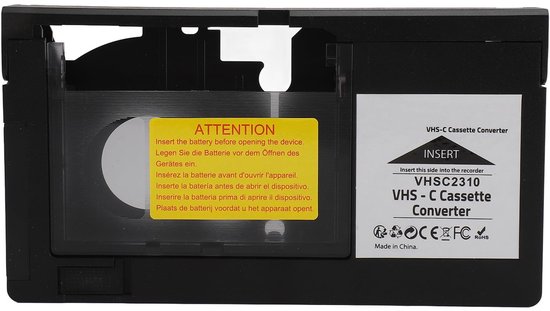 VHS Cassette Adapter VHS-C To - Play & Record VHS-C Tapes In Standard VCR, Motorized, Uses 1 AA Battery Vhs To Digital Converter