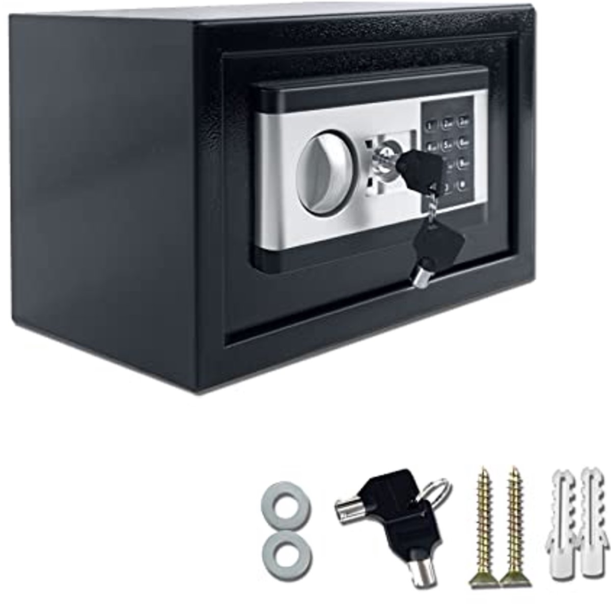 Elektronische Kluis 12 Liter met Sleutel 31x20x20 cm - Wandkluis voor Thuis en Waardevolle Spullen