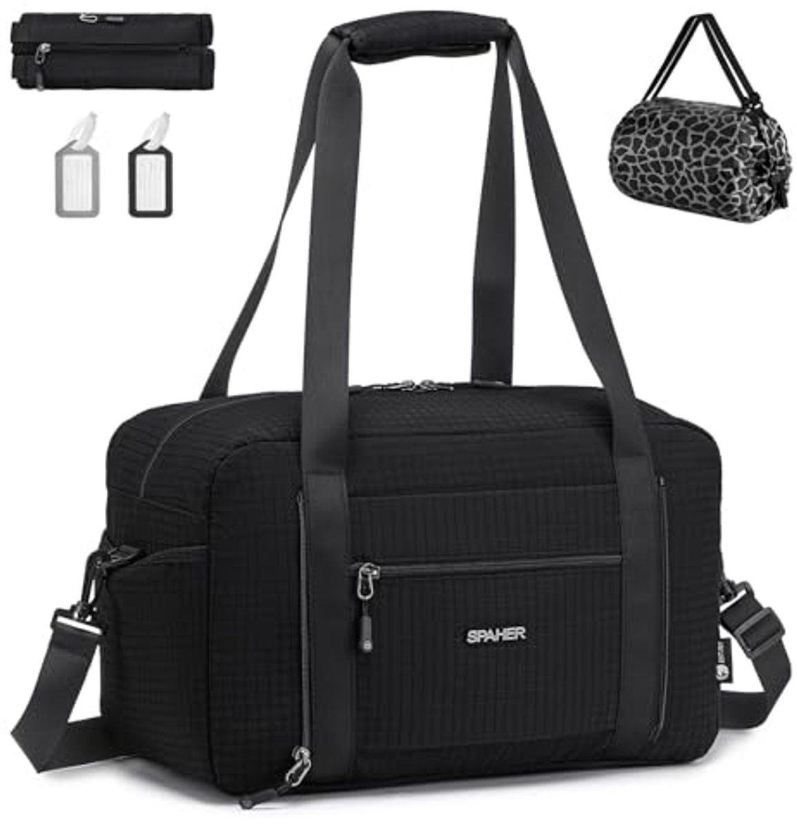Opvouwbare Reistas voor Handbagage 40x20x25 cm - Lichtgewicht Waterdichte Weekendertas Sportschooltas voor Dames en Heren