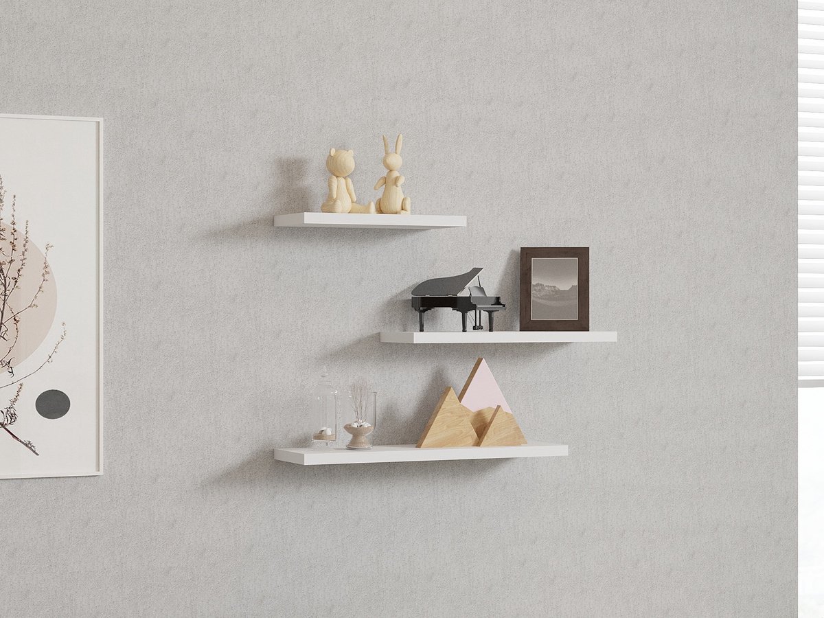 Asir - Wandplank - Wit - 30 x 2 x 14 cm