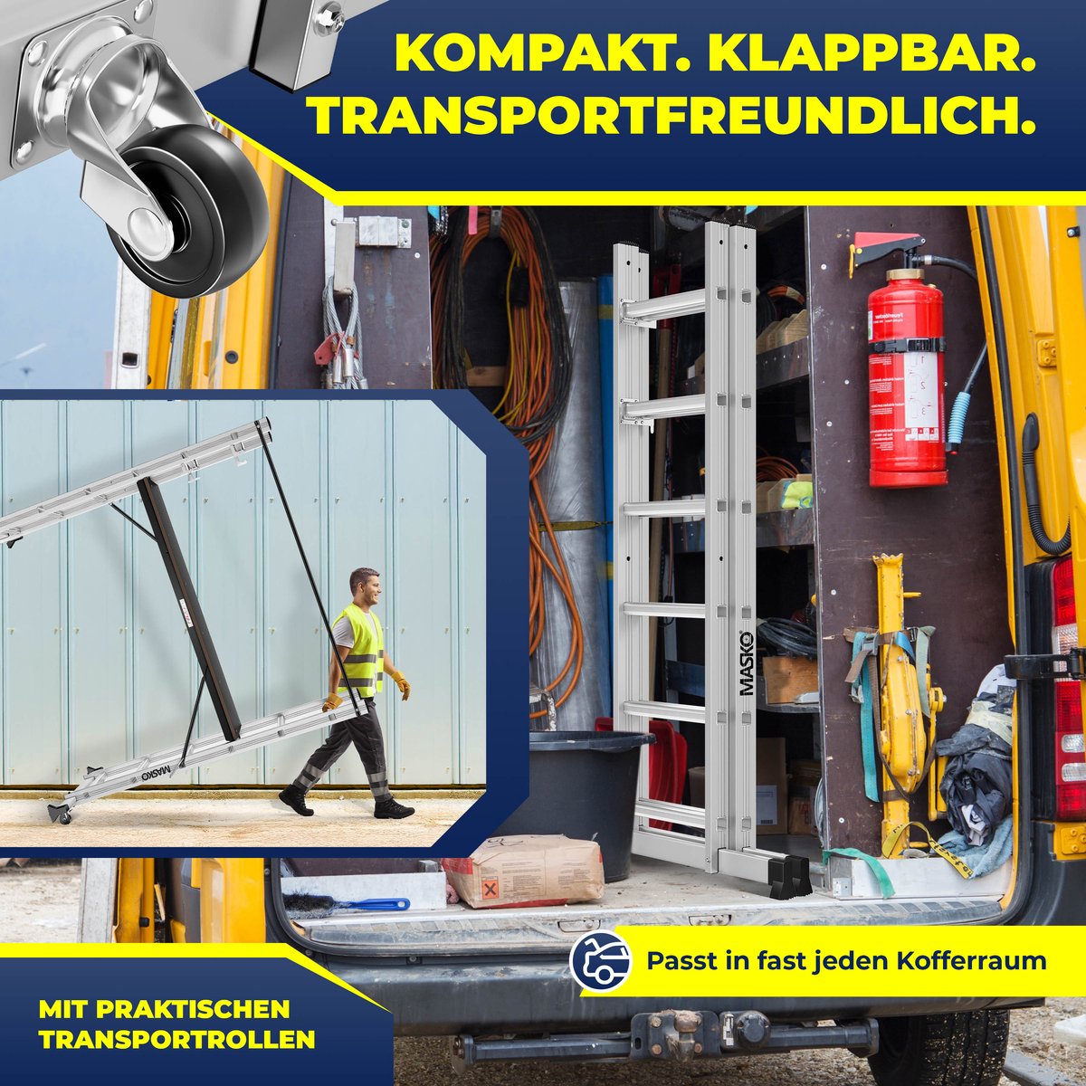 Masko Bouwsteiger 4-in-1 aluminium steiger ladder werksteiger