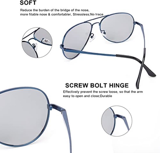 Boolavard Gepolariseerde Bril – Gele Lens, Voor Dag En Nacht, Anti-schittering, UV400, Metaal